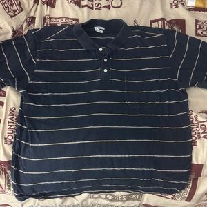 Old Navy Navy Blue Polo with Cream Stripes